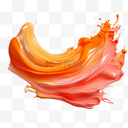 水彩质感刷图片_笔刷笔触水墨热烈橙黄水彩纹理质