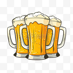 扎啤设计图片_复古风格描边啤酒杯扎啤2