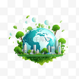 保护地球绘画图片_世界环境日环保概念1