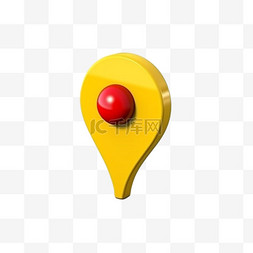 gps位置定位器图片_黄色定位位置地图坐标卡通图标
