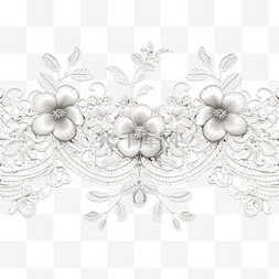 白色装饰花边图案图片_蕾丝花边白色针织浪漫优雅AI免扣