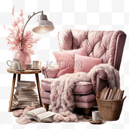 舒适温暖图片_水彩冬天舒适办公沙发免扣元素