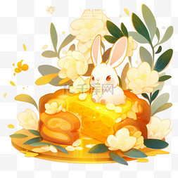 中秋节手绘兔子月饼桂花16