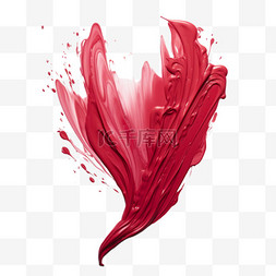 油画红色笔刷笔触水墨水彩纹理质