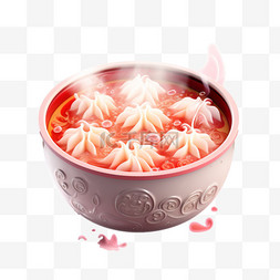 饺子水饺3D美食食物诱人立体清新