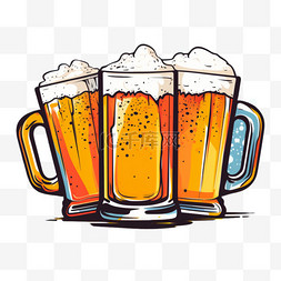 酒吧菜单图片_复古风格描边啤酒杯扎啤1