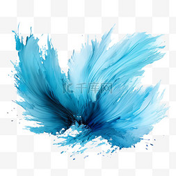 蓝色笔刷笔触水墨水彩纹理质感