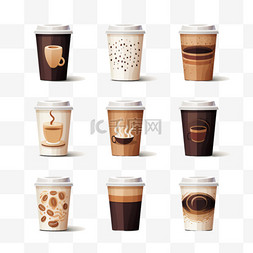 热饮模板图片_纸质咖啡杯模板4