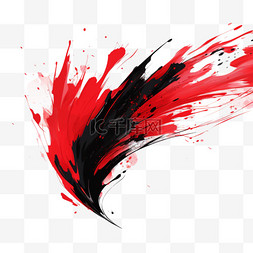 黑红撞色图片_黑红笔刷笔触水墨水彩纹理质感