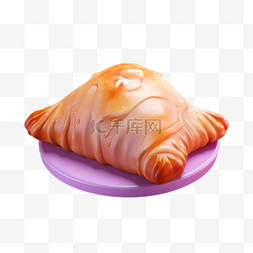 香酥童子鸡图片_香酥夹心面包3D美食食物诱人立体