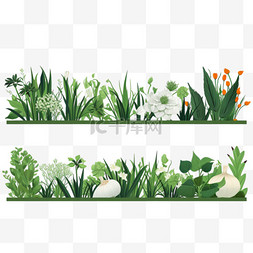 植物底部装饰图片_草地绿色植物底部装饰1
