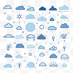 多图汇聚照片墙图片_蓝色天气图标组图1
