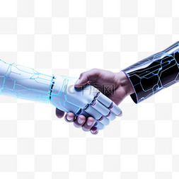 握手合作共赢机械未来商务谈判友