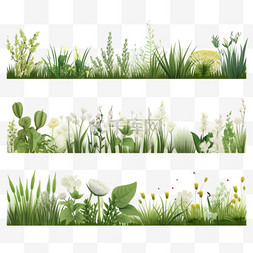 天然绿色植物图片_草地绿色植物底部装饰3