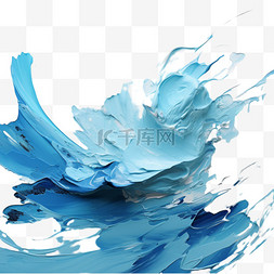 水墨蓝色笔刷图片_笔刷笔触水墨墨点纹理质感蓝色水