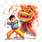 舞狮舞龙中国风龙立体感传统国风庆祝