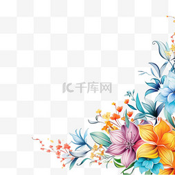 色彩缤纷ppt图片_鲜花缤纷的春季花朵边框2
