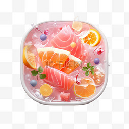 刺身海鱼图片_3D美食食物刺身清凉诱人立体清新