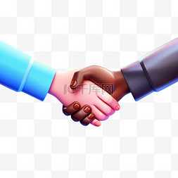 3d商务握手图片_3D握手友好打招呼合作共赢商务谈