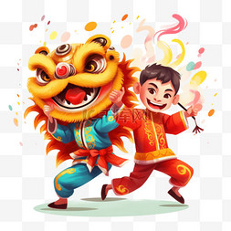 中国风舞狮舞龙龙立体感传统国风