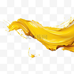 明黄色的汤锅图片_明黄笔刷笔触水墨墨点纹理质感