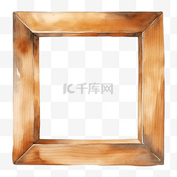 木框装裱图片_水彩木制画框木边框免扣元素