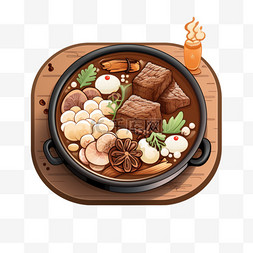 米线砂锅图片_砂锅米线3D美食食物诱人立体清新