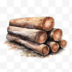 初始的木材图片_水彩木材原木免扣元素