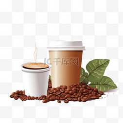 咖啡粉和咖啡豆图片_咖啡写实构图