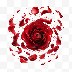 玫瑰花瓣围绕艺术AI立体免扣素材