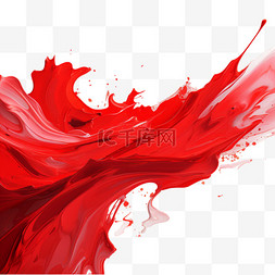 红色彩墨条图片_笔刷笔触水墨红色水彩墨点纹理质