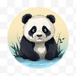 可爱熊猫毛茸茸萌宠动物国宝卡通