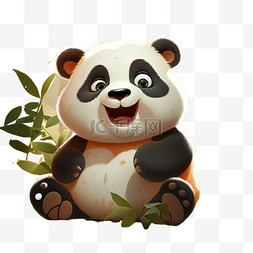国宝图片_可爱熊猫微笑萌宠动物国宝卡通