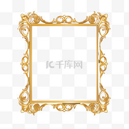 金色框架模板图片_写实金色相框边框4