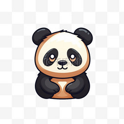 可爱熊猫萌宠动物漫画风格国宝卡