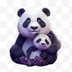 大小熊猫可爱熊猫萌宠动物国宝卡