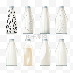 牛奶玻璃壶图片_牛奶鲜奶玻璃瓶2