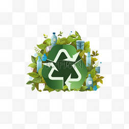 回收循环利用图片_垃圾回收可回收物循环利用环保图