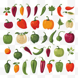 姜大蒜手绘图片_五颜六色的手绘蔬菜水果2