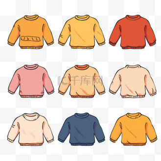 卡通衣服秋天图片素材_秋天元素秋衣卡通手绘