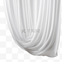窗帘示意图图片_白色窗帘纱帘丝滑洁白AI元素立体