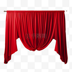 红色舞台窗帘图片_红色绸布窗帘舞台AI元素免扣图案