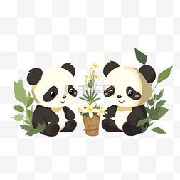 可爱熊猫萌宠动物国宝黑白卡通