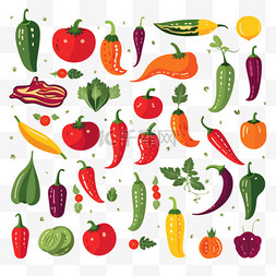切菜蔬菜图片_五颜六色的手绘蔬菜水果1