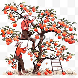 苹果园背景图片_手绘扁平化采摘苹果