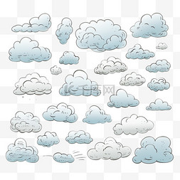 手绘分类图片_手绘白云云朵天空4