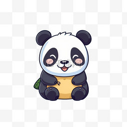 开心可爱熊猫萌宠动物国宝卡通