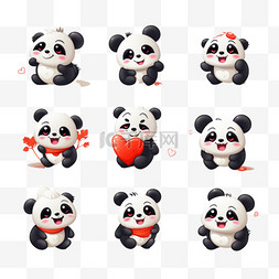 可爱熊猫萌宠动物国宝毛茸茸卡通