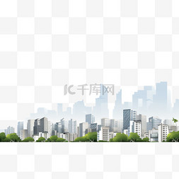 地区蓝色图片_城市建筑天际线装饰1