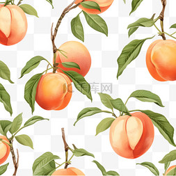 水果2图片_手绘水蜜桃桃子水果装饰2
